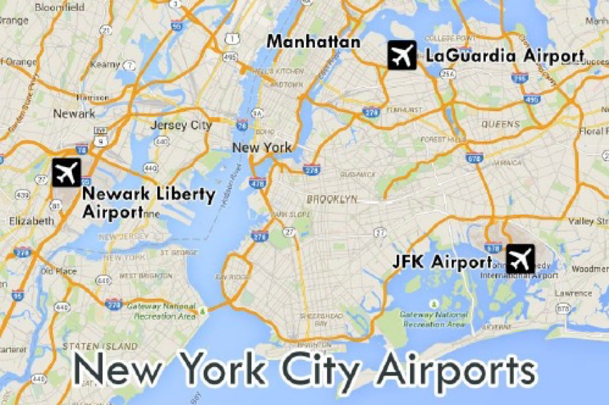 Map Of Nyc Airports Verjaardag Vrouw 2020